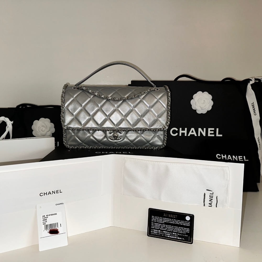 CHANEL LARGE FLAP BAG METALLIC